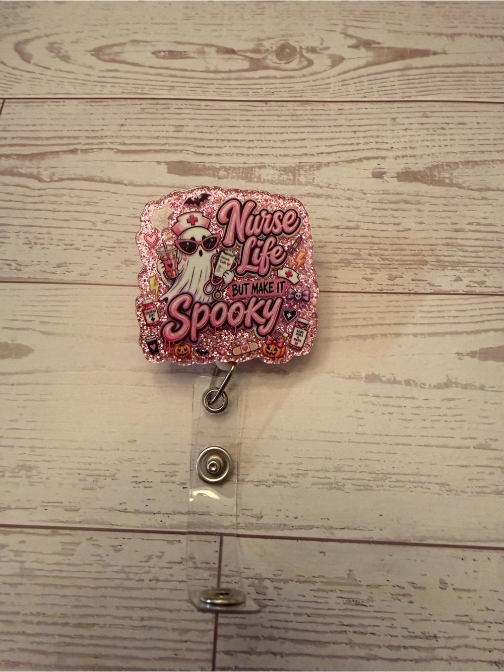 Nurse Life But Make It Spooky Retractable Badge Reel